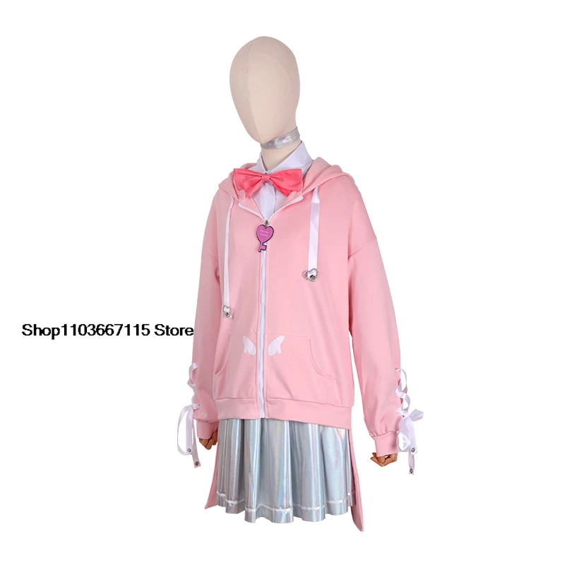 Anime Game Needy Girl Overdose KAngel Cosplay Costume Ame Wig Hoodies JK Uniform Skirt Woman Sexy Kawai Christmas Party Suit