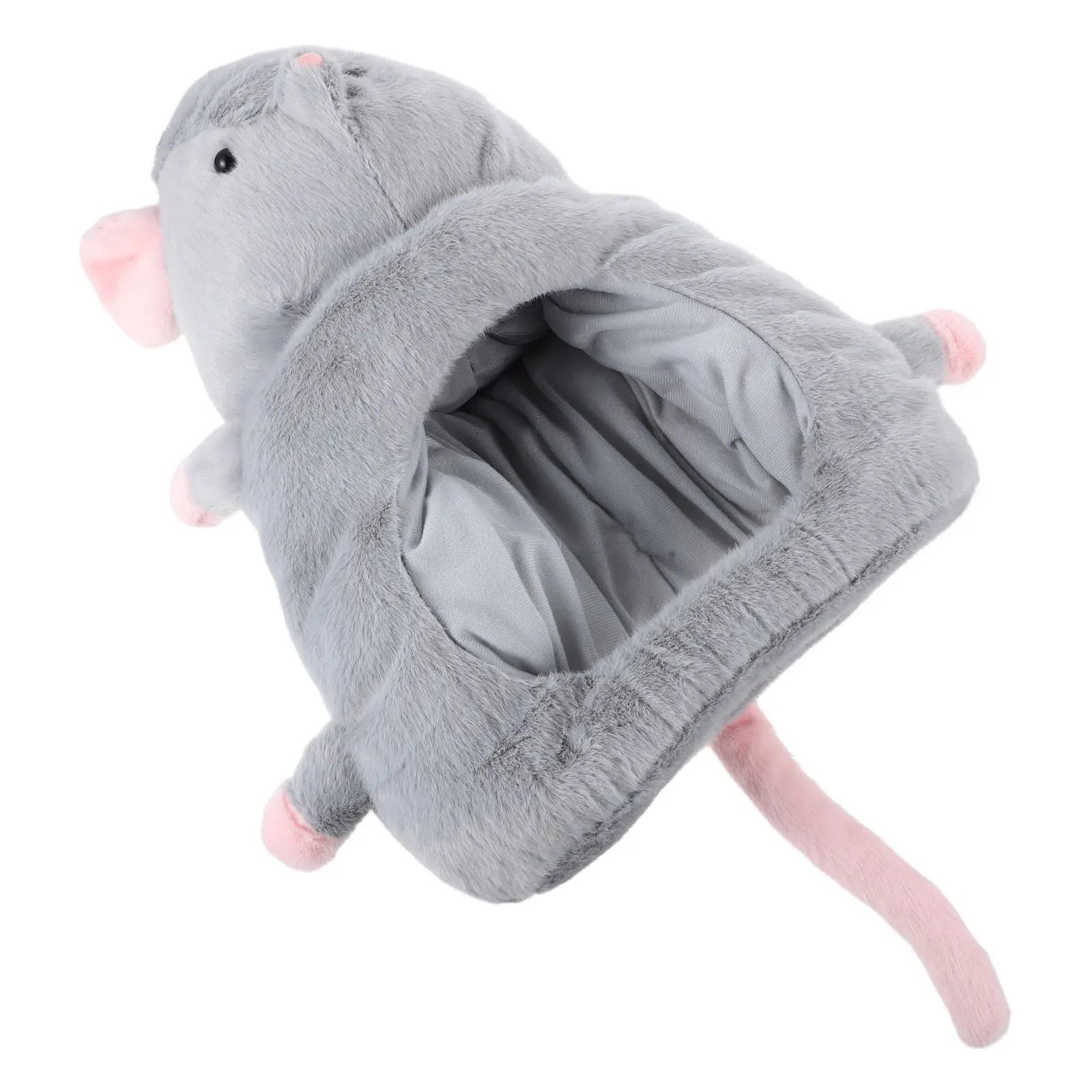 Gorro de disfraz de rata, divertido accesorio de cabeza de animal, gorro de fiesta estilo ratón de dibujos animados, sombrero para disfrazarse, cosplay, cumpleaños, Halloween, fotomatón