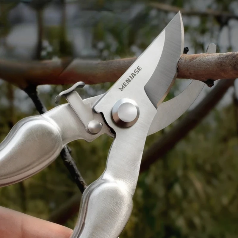 Forte Tesoura de Poda Árvore Frutíferas Ramo Áspero Flor Tesoura Jardim Aço Inoxidável