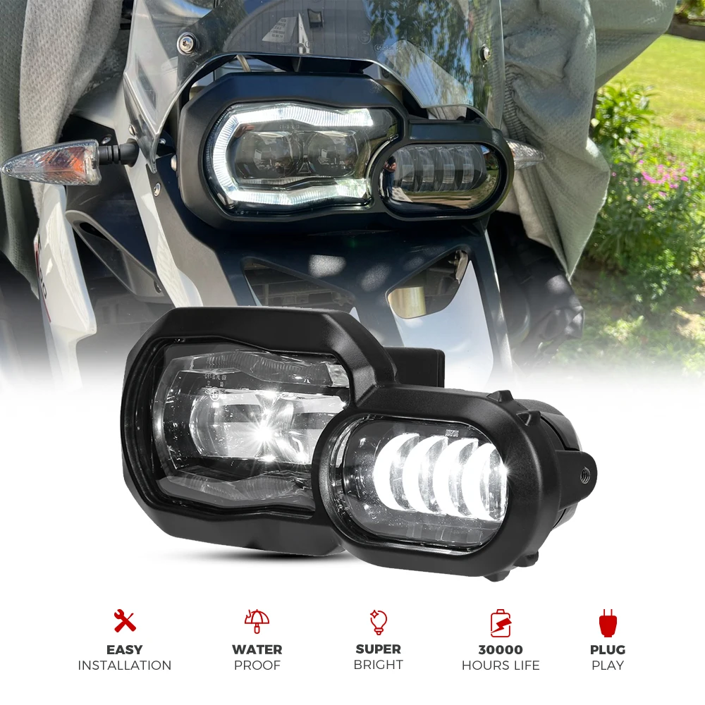 

E-mark Approved LED Headlights for BMW F800R F650GS F700GS F800GS ADV GS F800 Motorcycle Lights Complete LED Headlights Assembly