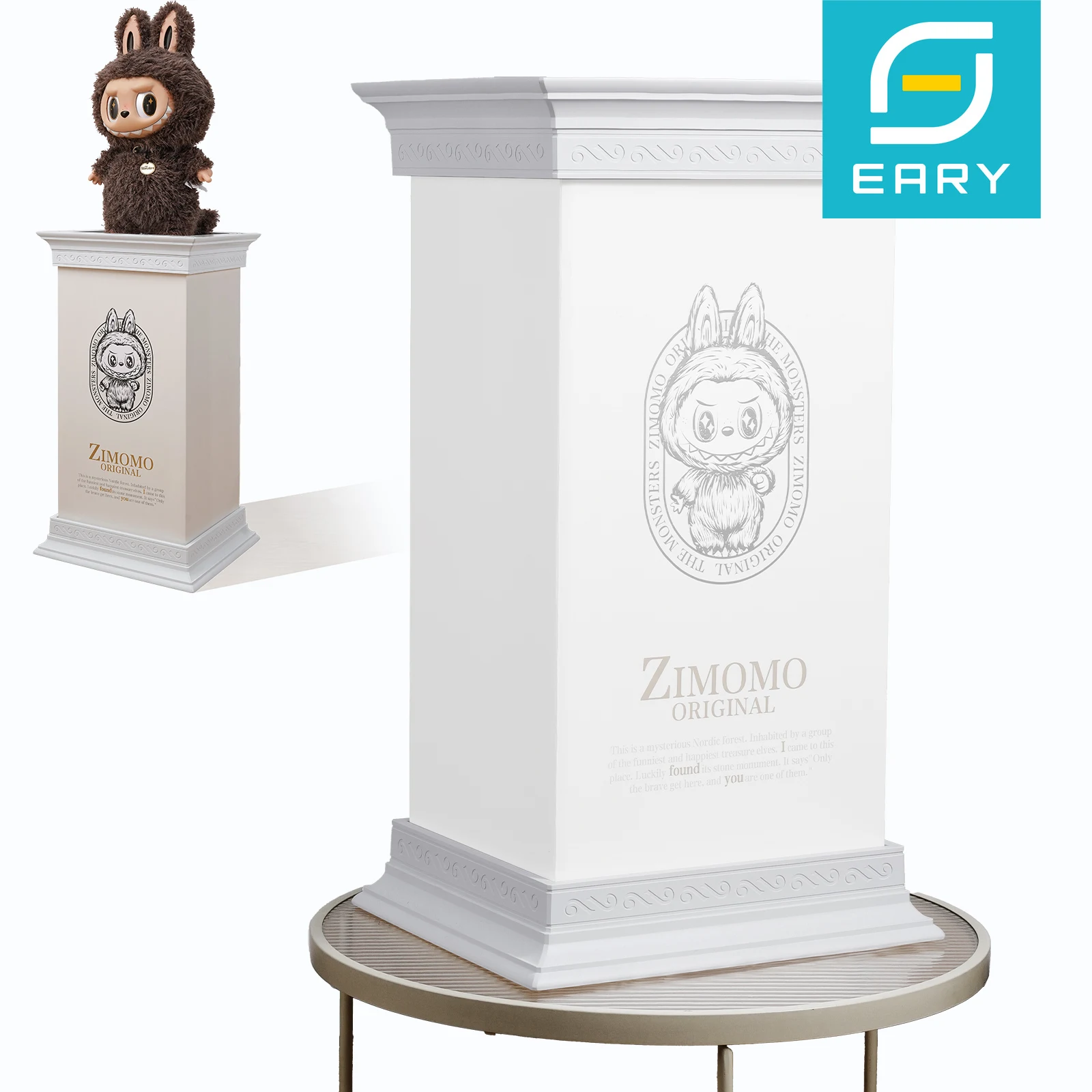 

Eary for Labubu Zimomo Angel Display Case Roman Column Base High Quality Art Display Box for Doll Toy Diy Box Easels Accessories