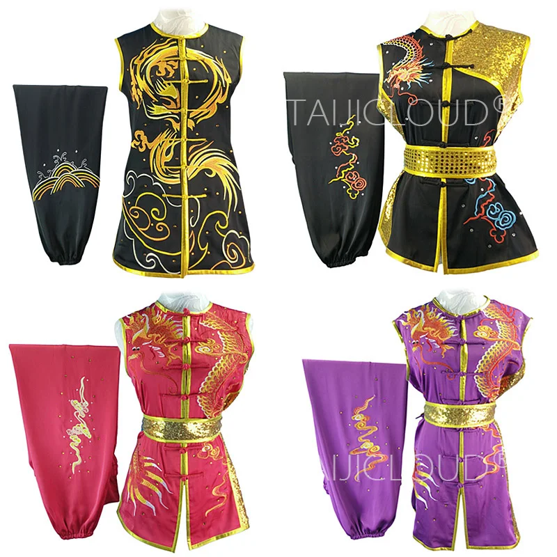 زي فنون الدفاع عن النفس بقبضة جنوبية (Nanquan) مصنوع خصيصًا للرجال والنساء - أداء الكونغ فو المطرز والممارسة