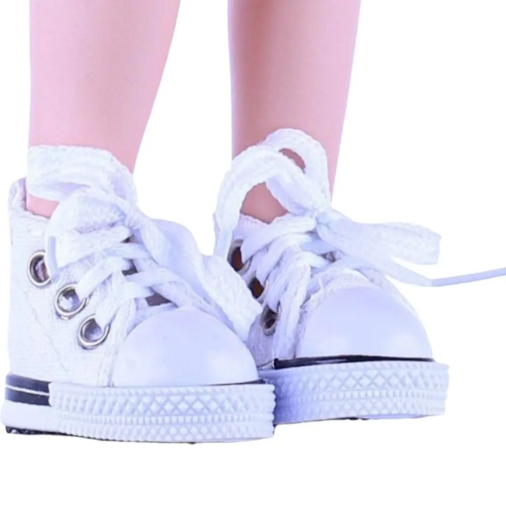 1 Pair Fashion Design 4.8cm Doll Shoes Canvas PU Doll Footwear Rubber Sole Doll Boots for 24cm Potato Doll Mia Doll Outfit