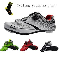 Breathable Pro Self-Locking Cycling Shoes Road Bike Bicycle Shoes Ultralight Athletic Racing Sneakers Zapatos Ciclismo Men Women
