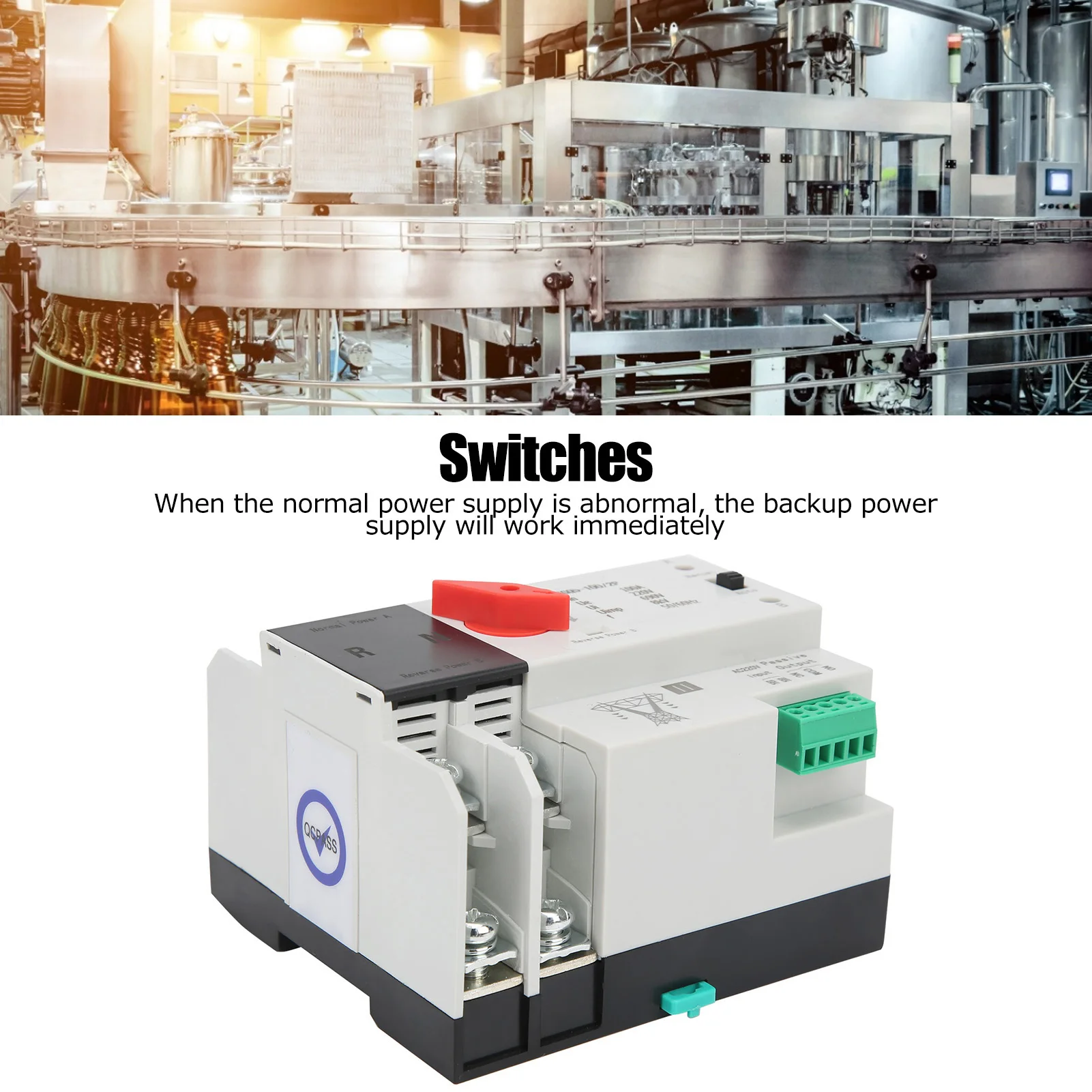 

Automatic Transfer Dual Power Automatic Transfer Uninterrupted 2 Way Controller ZGQ5-100/2P 220V Conversion