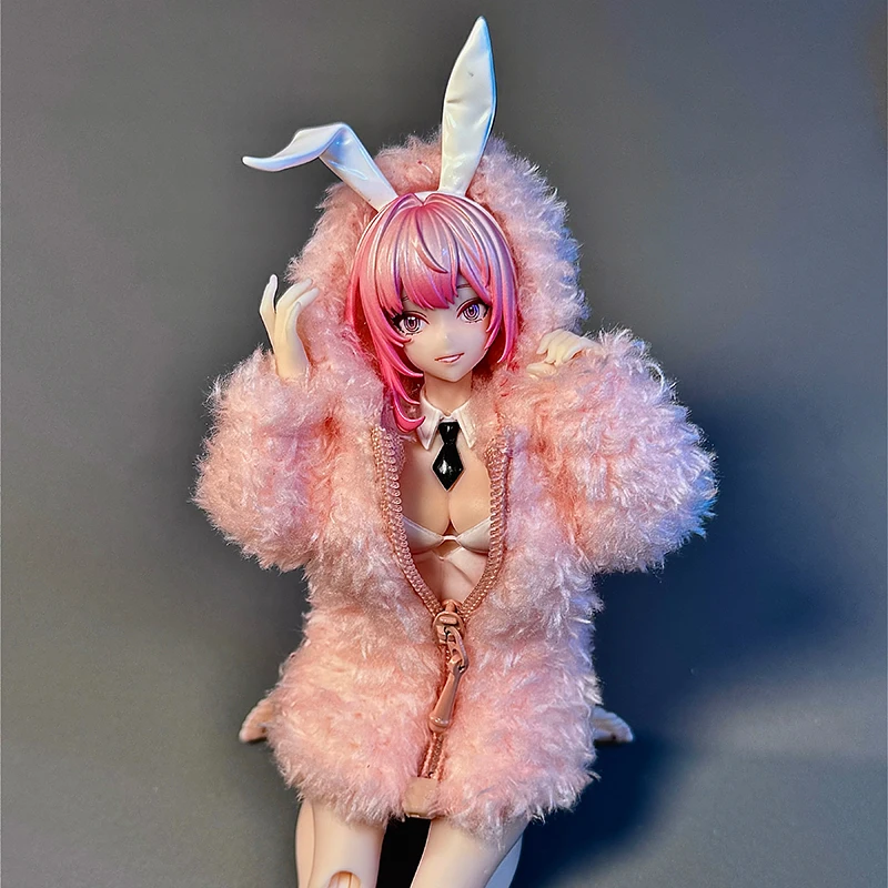معطف فتاة أرنب جميل لطيف بمقياس 1/12 مع سحاب ملابس نموذج لشخصيات الحركة Ob11 Figma مقاس 6 بوصة لتزيين الجسم #5