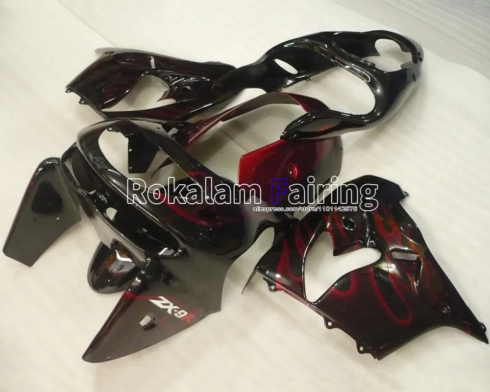 

Для Kawasaki ABS обтекатель Ninja ZX9R 1998-1999 ZX 9R 98-99 ZX-9R 1998 1999 комплект обтекателя мотоцикла с красным пламенем (литье под давлением)