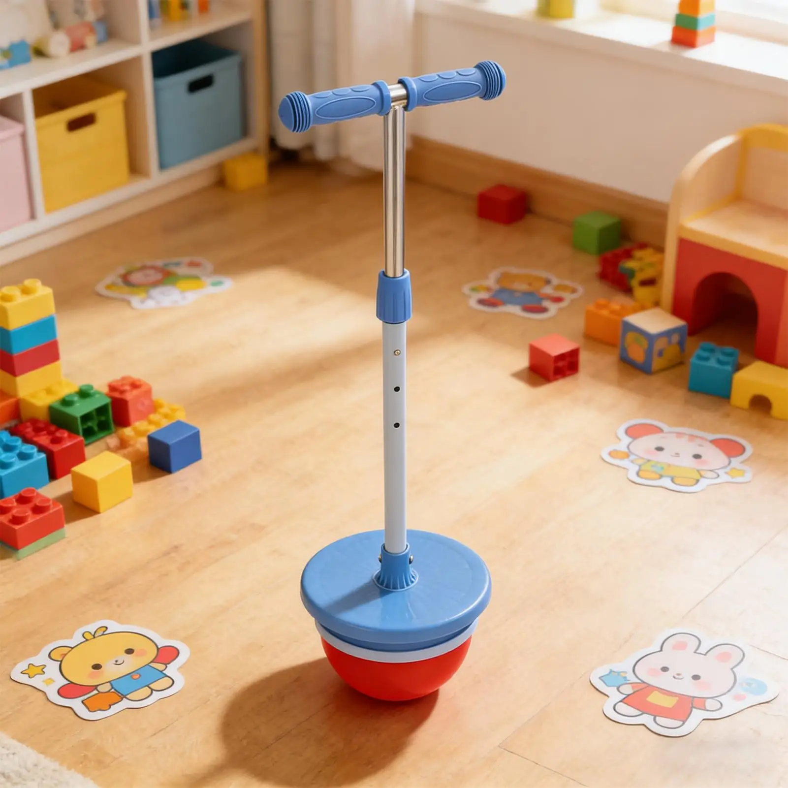 Bola saltitante jumper equilíbrio vara com alça telescópica bola de salto para ao ar livre indoor meninos meninas natal aniversário