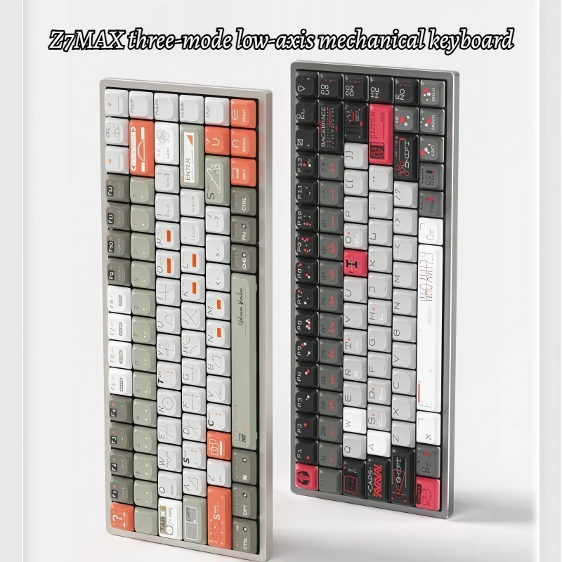 

Z7MAX Механическая клавиатура с низкой осью, трехрежимная прокладка, легкая конструкция, 84-клавишная система Mac/Win, двойная система, весь алюминиевый корпус