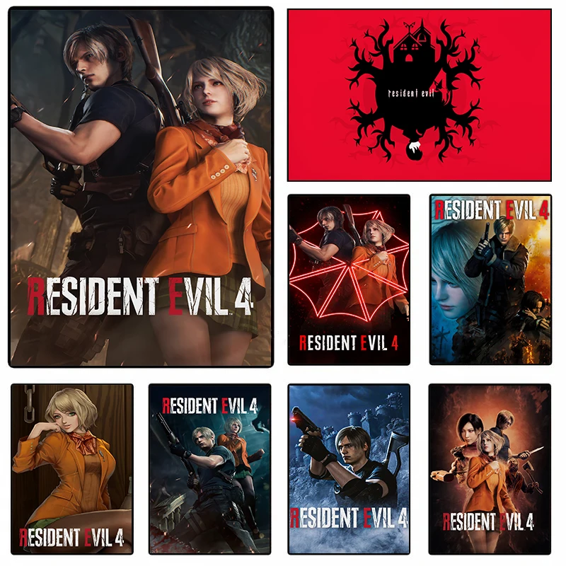 Cartoon Classic Adventure Games Resident Evil Series Poster Horror Action Shooting Canvas Paintings Wall Art Pictures Home Decor