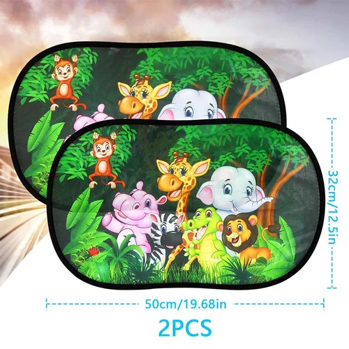 Parasol magnético Universal para ventana lateral de coche, cortina para ventana, Protector de visera para niños, sombra de dibujos animados bonitos, 2 uds.