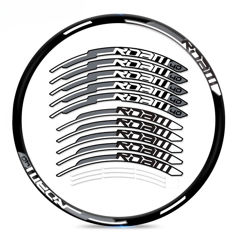 13PCS 2D Flat ROAM 40 MTB Wheel Rim Stickers, Bicycle Rim Color Change Decals, Bike Modification Decor for Cycling Enthusiasts