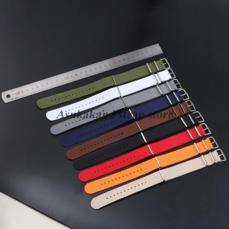12mm 14mm 16mm 18mm 20mm 22mm 24mm Nylon Canvas Uhrenarmband Universal Herren Uhrenarmband One Piece Loop Armband Damen Herren Armband – Detail 6