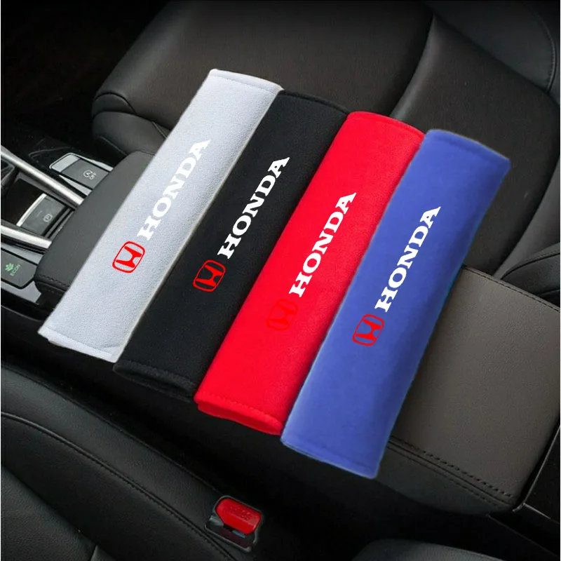 2 шт. плюшевые накладки на ремни безопасности для Honda Mugen Power Civic Accord CRV Hrv Jazz, автомобильные аксессуары