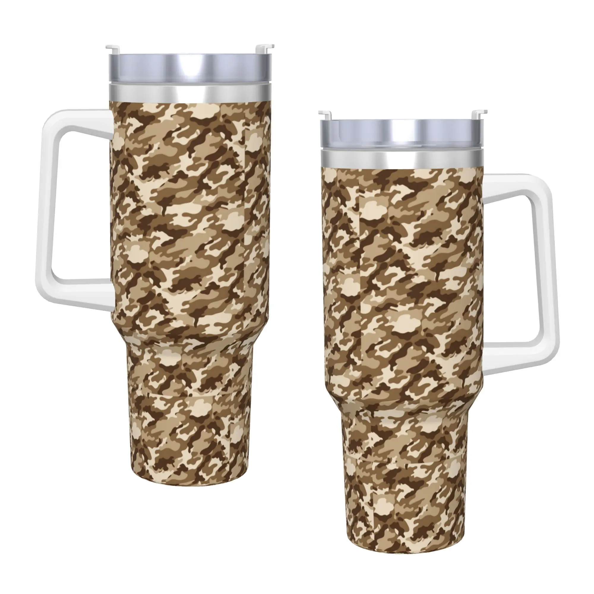 Stainless Steel Tumbler Camo Style Black Orange Camouflage Thermal Mug  Keep Heat Cold Drink Mugs Cup Beach Graphic Water Bottle