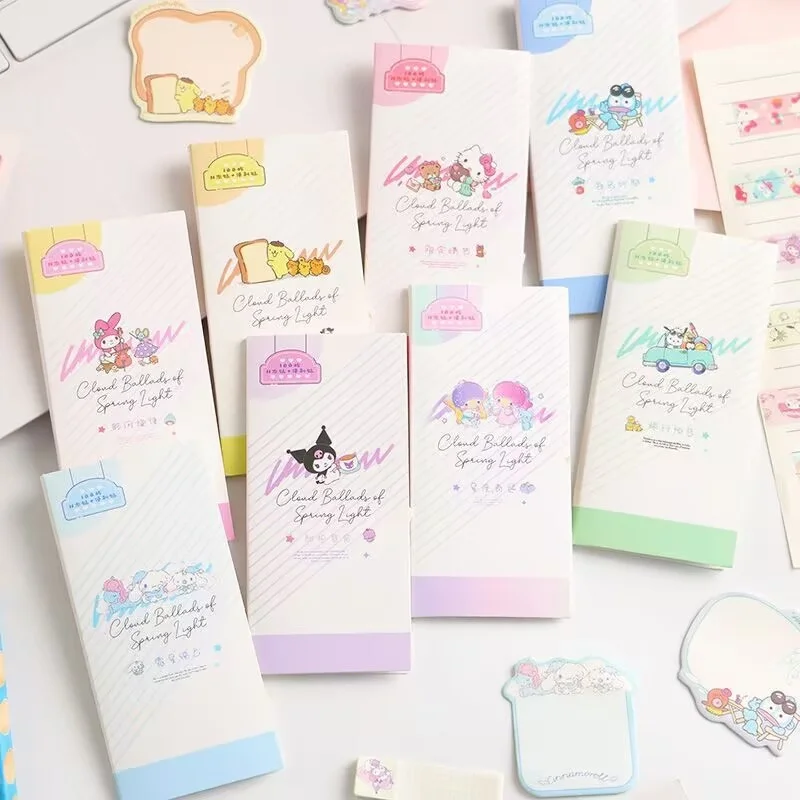 

Набор из 24 штук: милые блокноты-стикеры Sanrio с персонажами Китти, Мелоди, Синаморолл, Хангиодон. Канцелярские товары, этикетки, планировщики, наклейки, школьные принадлежности.