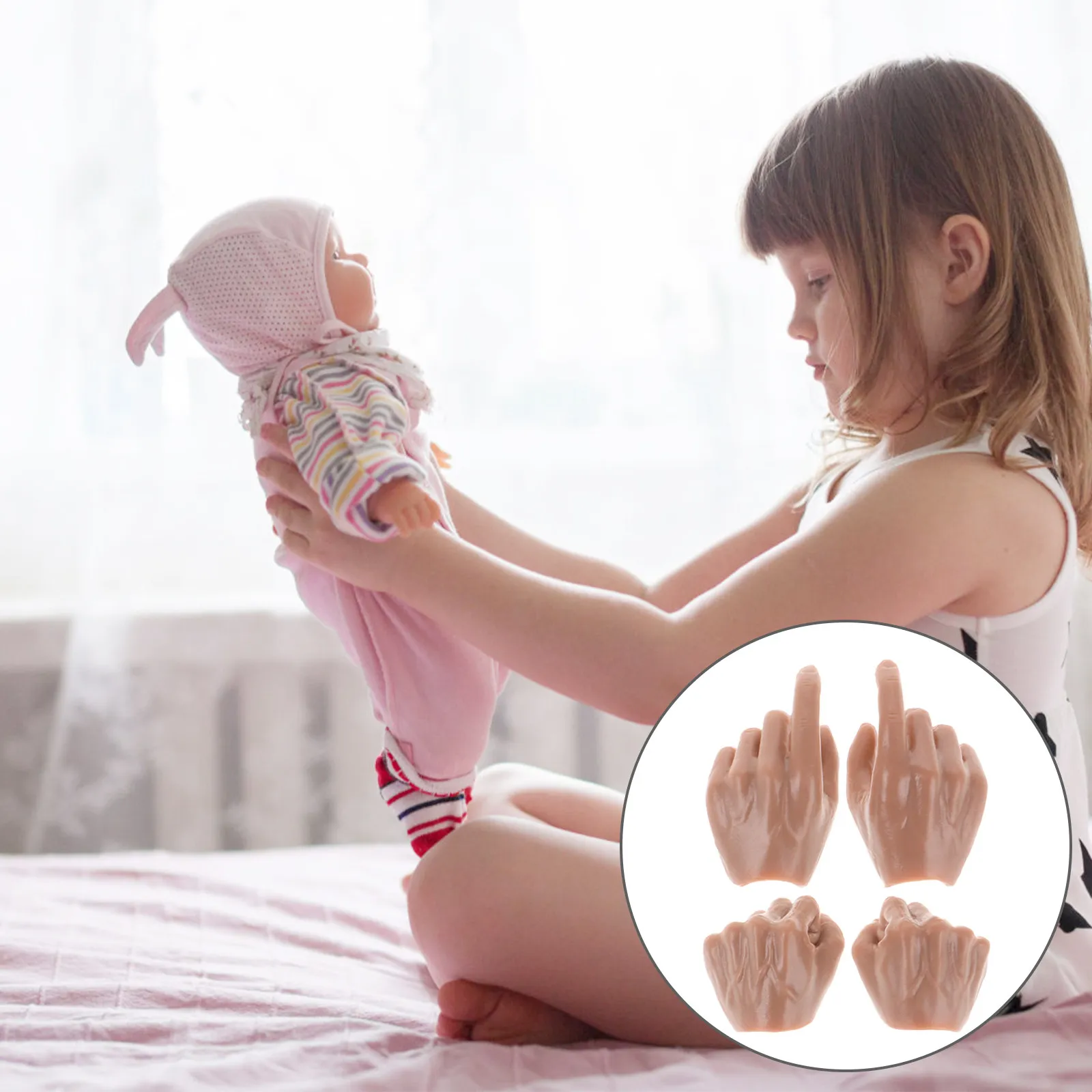 2Pairs 1 6 Scale Hand Parts Replacement ABS Mini Realistic Small Hands for DIY Repair 1 6 Action Figure Accessories Miniature