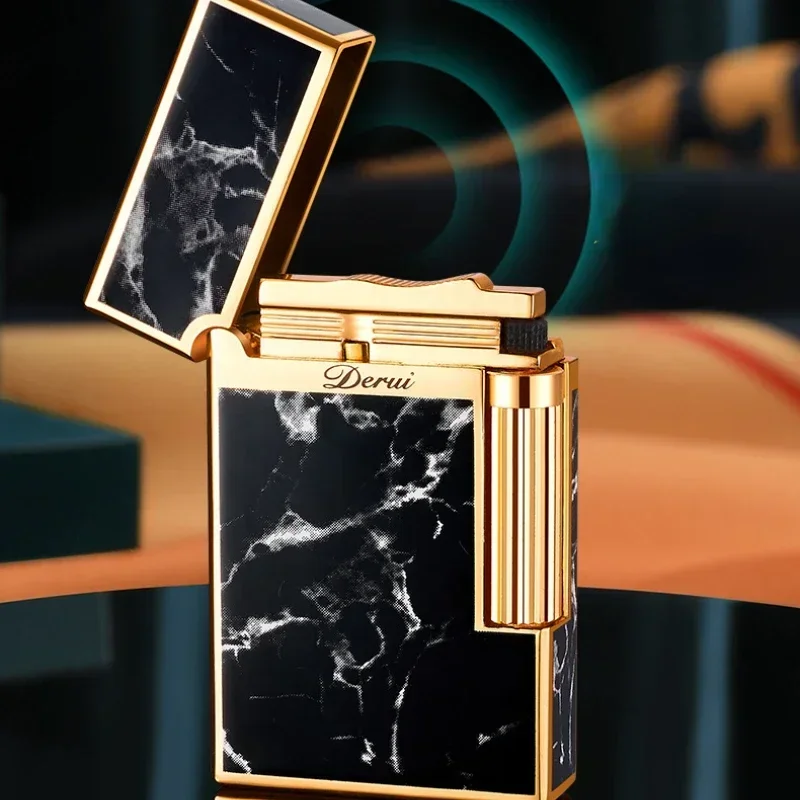 Derui High-end Side-slip Gas Lighter, Crisp Sound, Retro Grinding Wheel Ignition Cigarette Lighter, High-end Men's Business Gift - Image 5