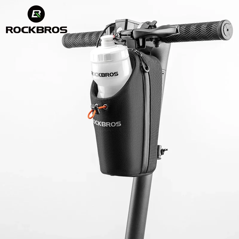 ROCKBROS 1.5L Folding Bicycle Bag Electric Scooter Bike Hanging Bag Cycling Mountain Bike Handlebar Bag With 750ml Water Bottle