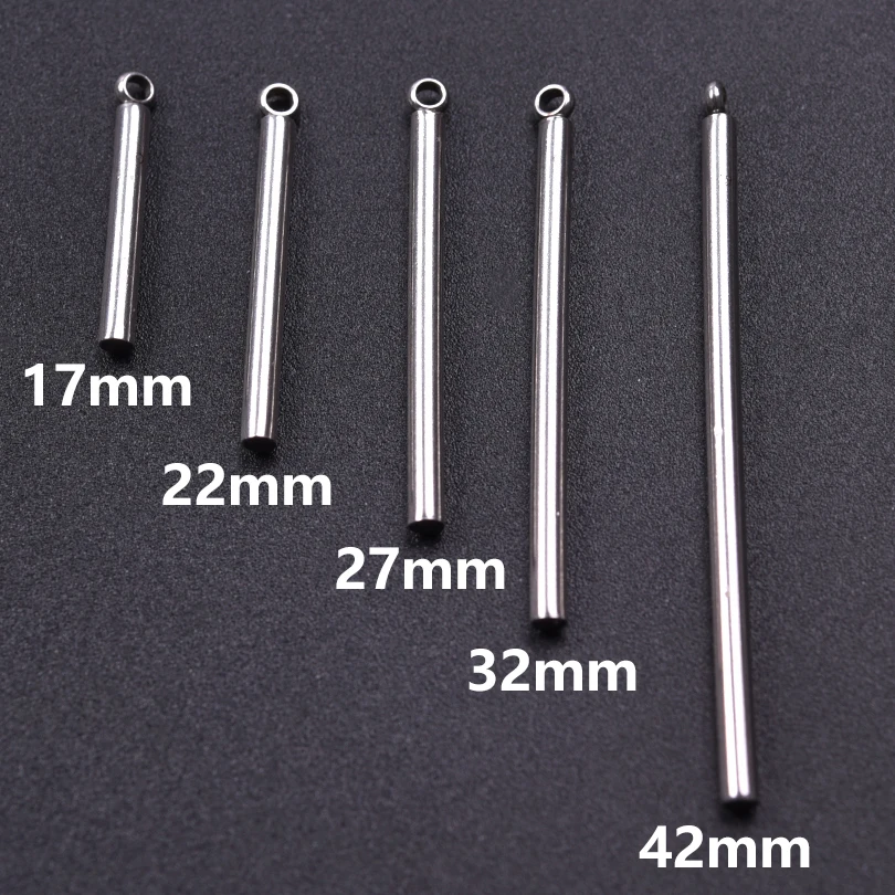 10pcs/lot Cylinder Stainless Steel Dangle Pendants Charms Hanging DIY Jewelry Making Accessories Findings for Necklace Earrings