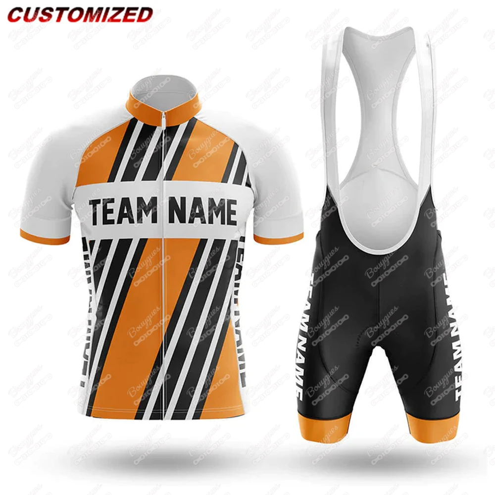 Customized Team Name （6）Men Short Sleeve Cycling Jersey Sets Maillot Ropa Ciclismo Outdoor sports Bicycle Clothing Bike Shirts