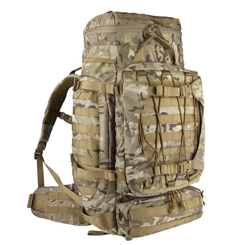 

Large Capacity Mountaineering Bag Waterproof Dustproof Large Canvas Backpack Sports Assault Escape Outdoor Travel Tactical