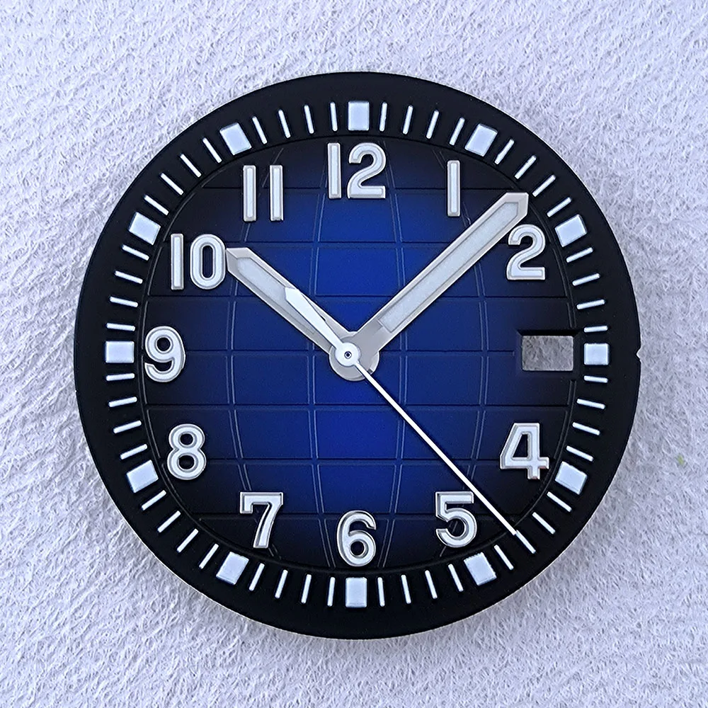 Esfera NH35 de 31,9mm con logotipo personalizado, esfera de reloj con números luminosos verdes, compatible con herramienta de reparación de accesorios de reloj de movimiento NH35/NH36