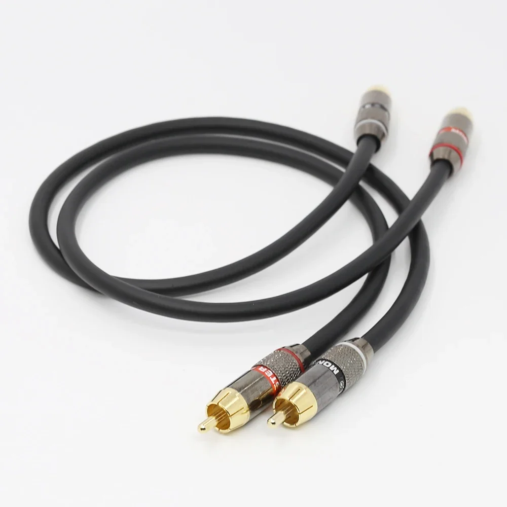 

1Pair OFC A53 RCA interconnect cable with 24K Gold plated HI End RCA