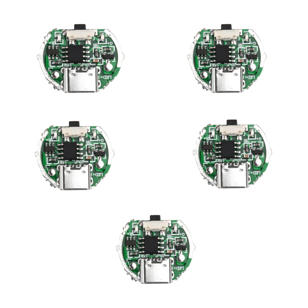

5 шт. Печатная плата драйвера фонарика Интегрированная зарядная плата с переключателем Двухскоростная плата привода подходит для светодиодных лампочек 10 Вт