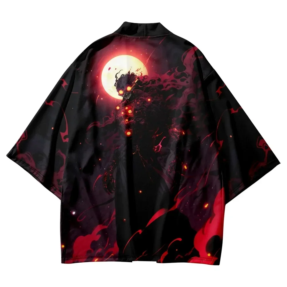 سترة هاراجوكو ساموراي المطبوعة هاوري للنساء والرجال ملابس يوكاتا الآسيوية فضفاضة كيمونو الشاطئ الياباني