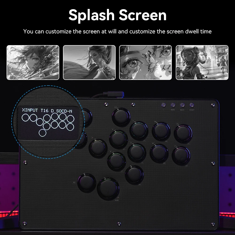 Haute42-COSMOX Keyboard pengendali memanfaatkan tanpa kabel untuk PC/PS3/PS4/PS5/XBOX Switch Steam Fighting Joystick game mendukung DIY Wallpaper