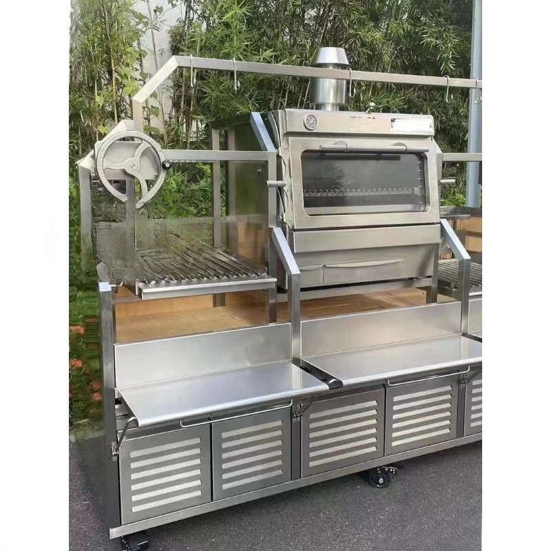 Outdoor large American smoke oven Commercial fruit wood bacon oven Hotel charcoal oven