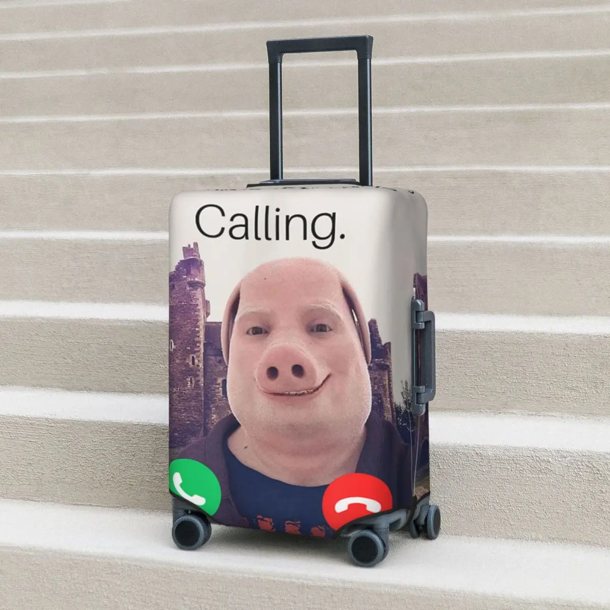 John Pork Is Calling Fuuny Answer Call Phone Suitcase Cover Useful Travel Protector Luggage Supplies Flight