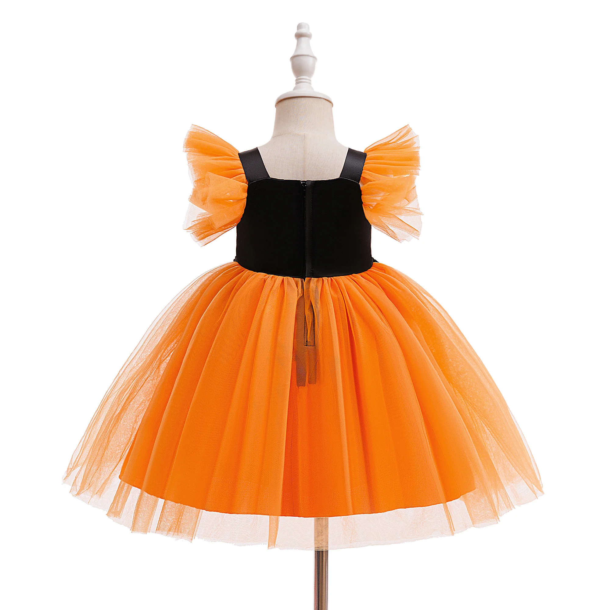 Kleinkind-Kürbis-Party-Kleid für Babymädchen, Kleider für den 1. Geburtstag, Hochzeit, Brautjungfern, Prinzessinnenkleider, Mädchen-Halloween-Weihnachtskostüm – Detail 4