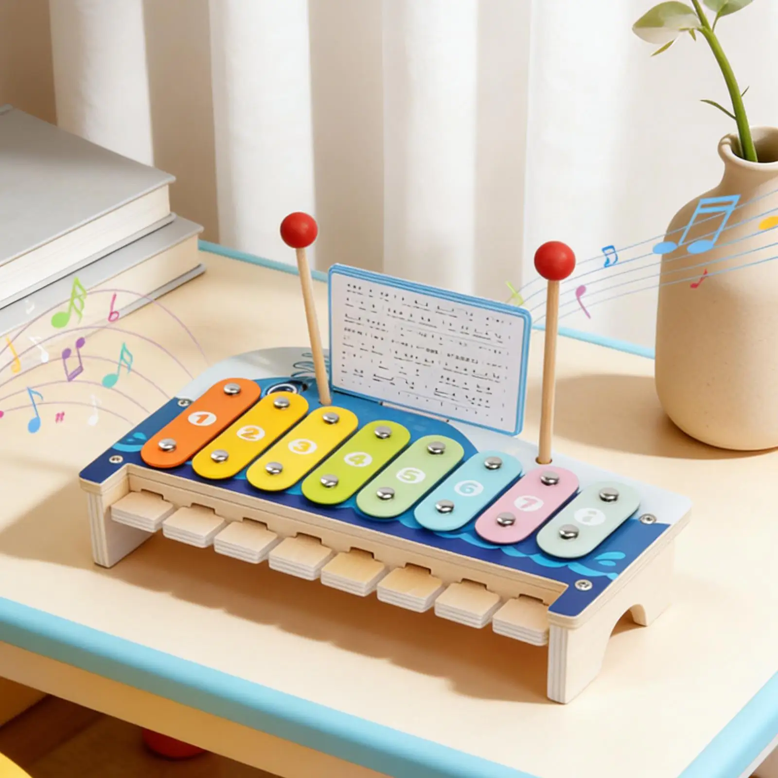 

Educational Hand Knock Piano Xylophone Soprano Glockenspiel Percussion Musical Instrument for Kids Home Classroom