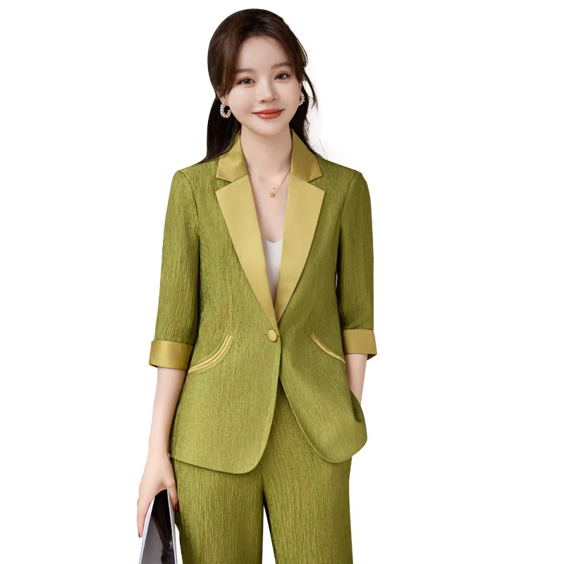 

Superior Quality Spring Formal Ladies Fashion Blazer Women Business Suits with Sets Work Wear Office Casual Pants Jacket Suit