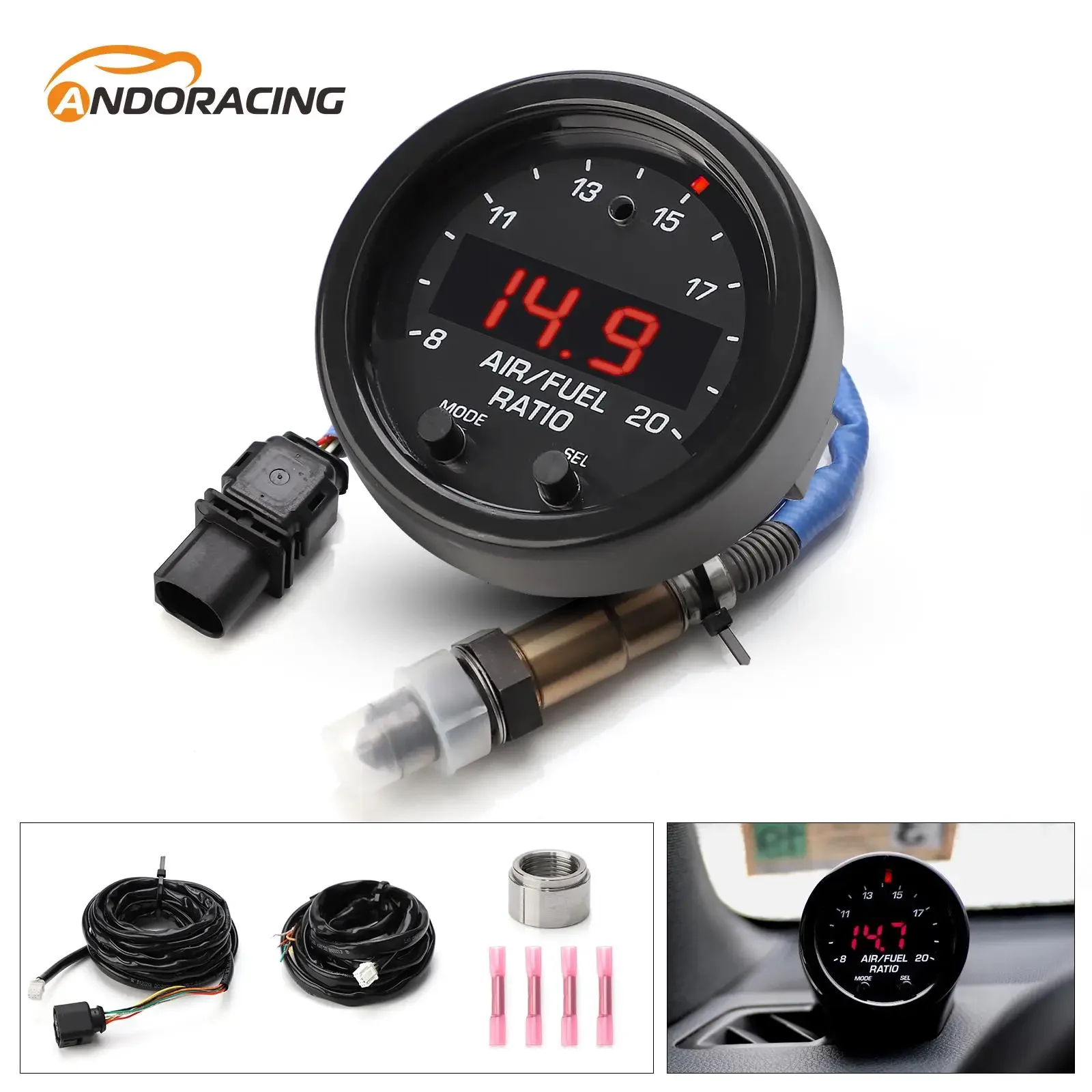 Car New O2 Air Fuel Ratio Gauge Kit X-Series Wideband LSU 4.9 0258017025 Oxygen Sensor for Car Oxygen Sensor  OEM 30-0300