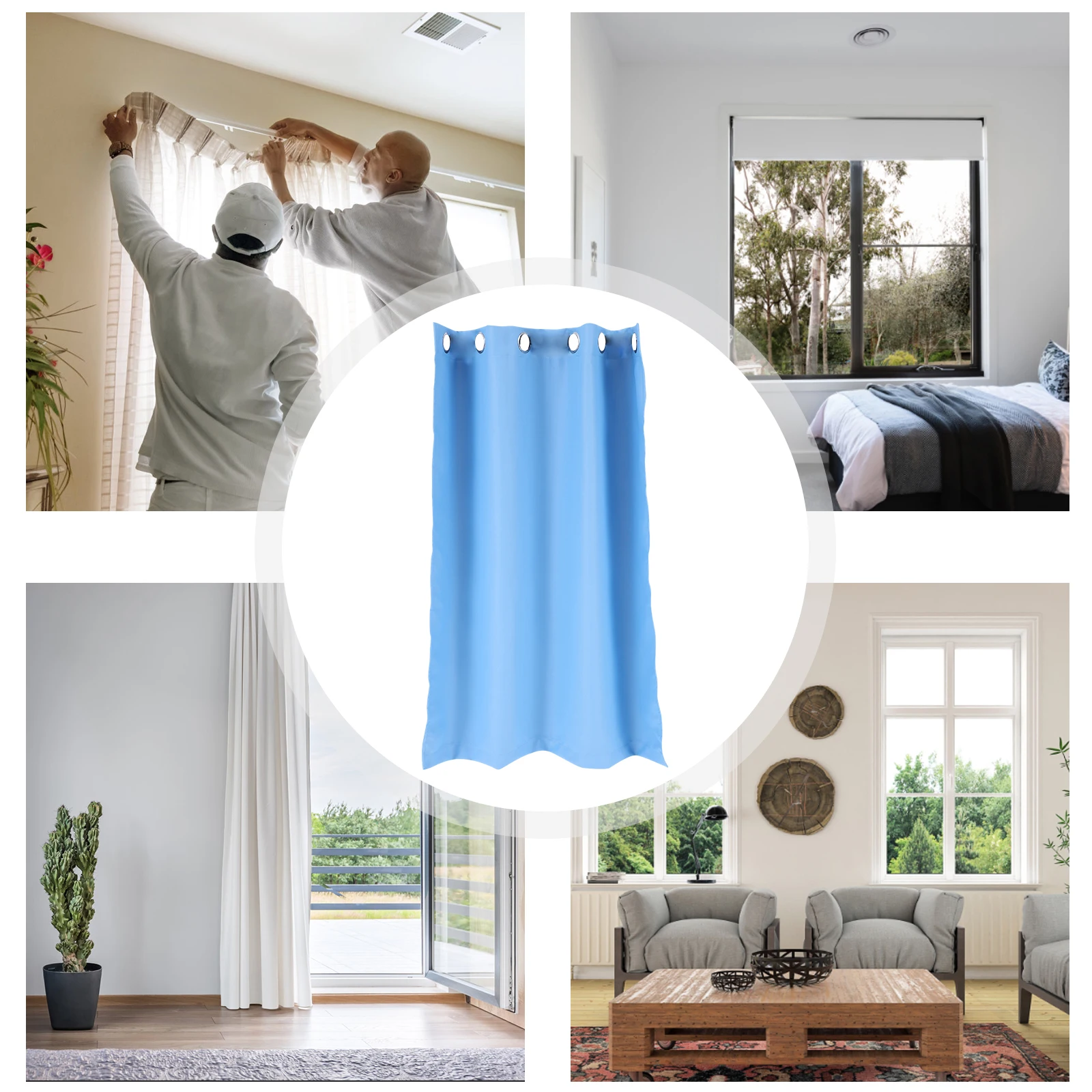 

Simple Color High Precision Polyester Decorative Window Curtain Home Bedroom Living Room Fashion Drapes