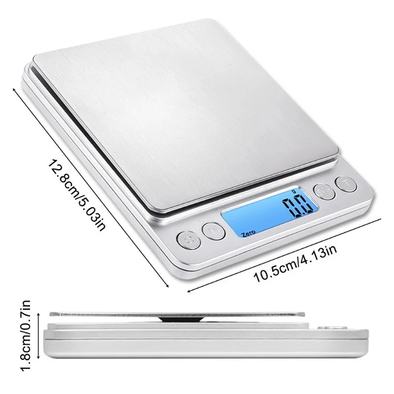 3Kg/500G 0.1g Digital Kitchen Scale Precision Scales Jewelry Weighing For Food Diet Postal Balance Measuring LCD Electronic