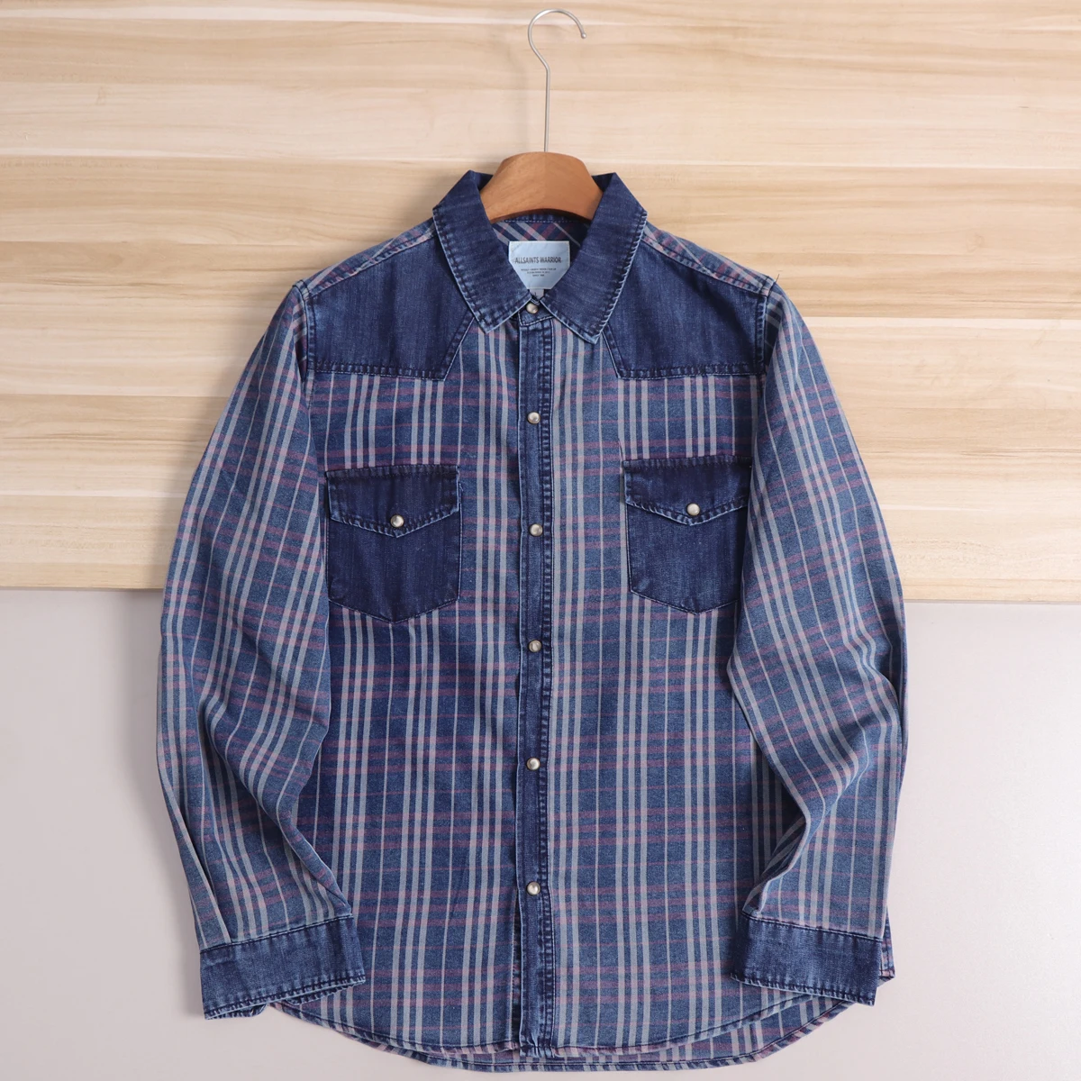 

Retro Washed Men's Outdoor Casual Long Sleeve Shirt Jacket Plaid Pattern Standard Fit Comfortable Breathable Spring 2026