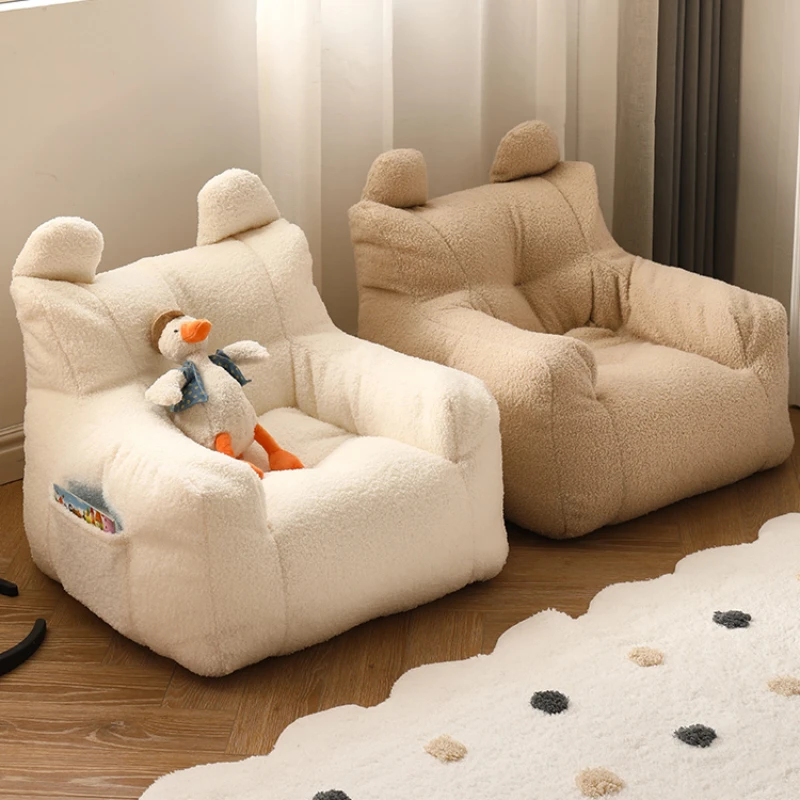 Cute Children\'s Sofa Kids Reading Couch Cashmere Armchair Mini Leisure Children Armchair for Children Removable and Washable