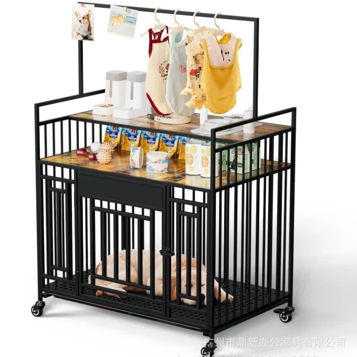 

Family pet medium and large with removable tray hanging rod mobile kennel cage