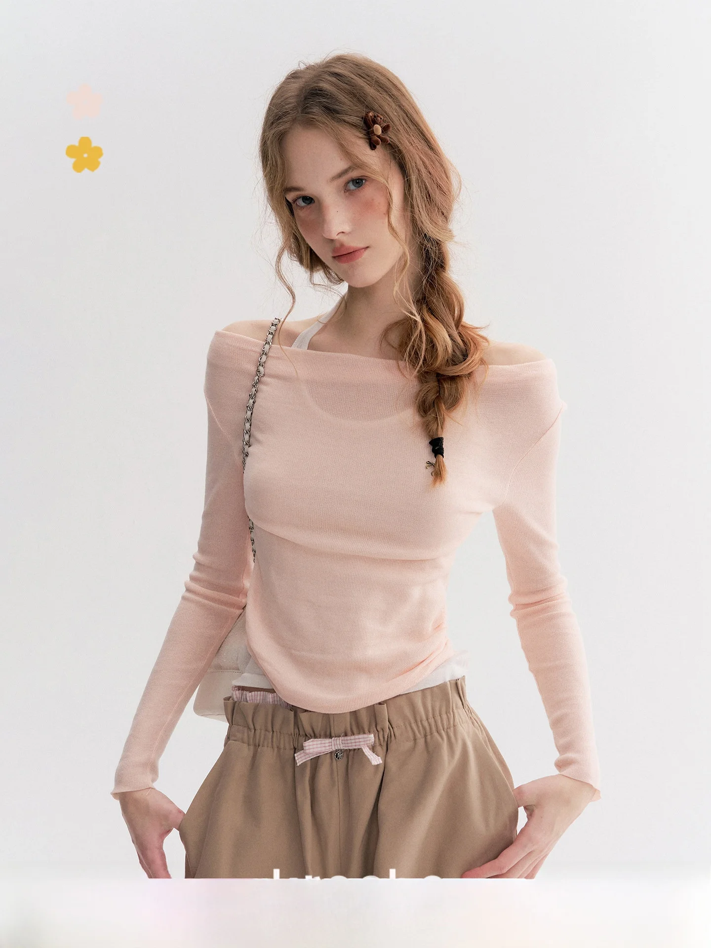 

Женский модный топ Kroche Lazy из 100% лиоцелла, вязаный, на одно плечо, с длинным рукавом, повседневный, свободного кроя