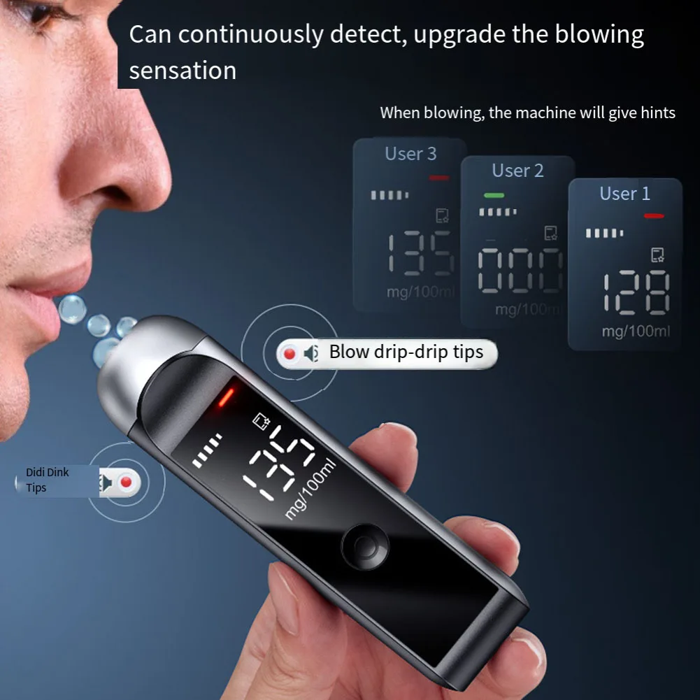 2024 NEW Automatic Alcohol Tester Professional Breath Alcohol Tester Rechargeable Breathalyzer Alcohol Test Tools