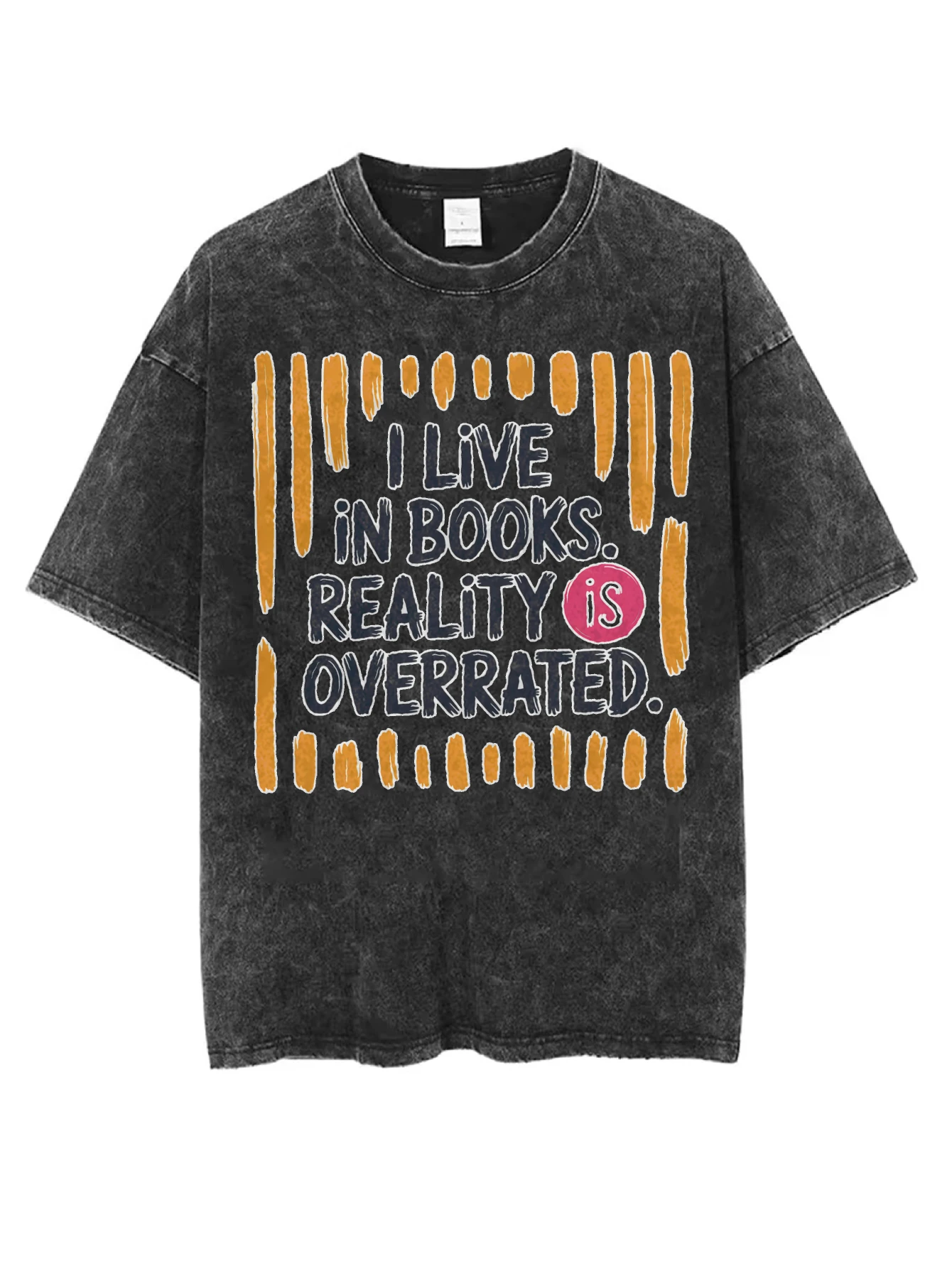 

Untitled Project Unisex Black Washed Round Neck T-Shirt Loose Comfortable Fit Perfect for Men Women this Winter Christmas