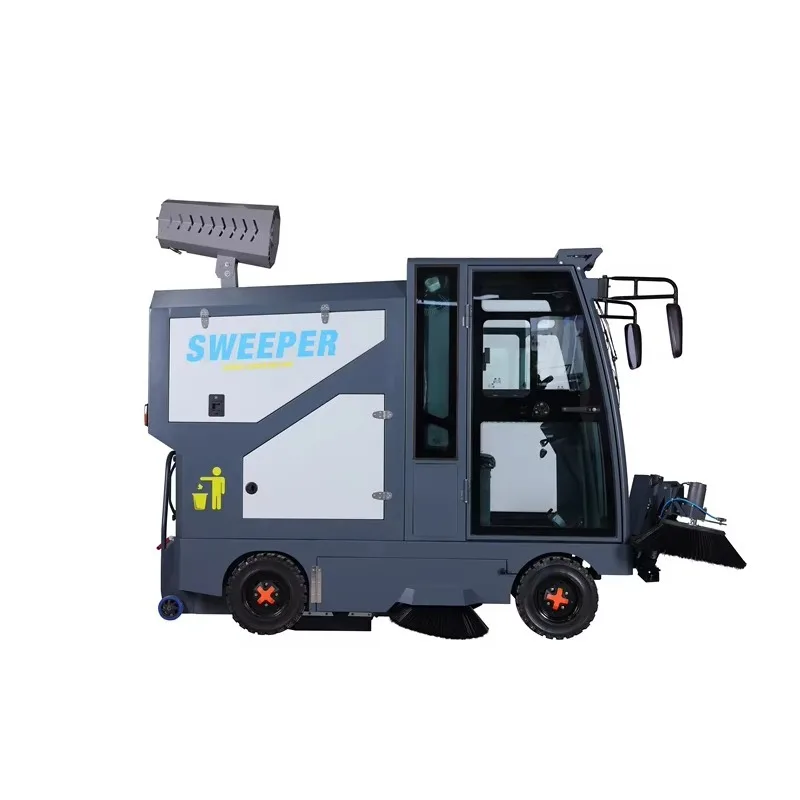 Customized New Condition 48V 150Ah Ride-On Electric Road Sweeper Four-Wheel Battery Motor Side Brush Floor Cleaning Manual Fuel