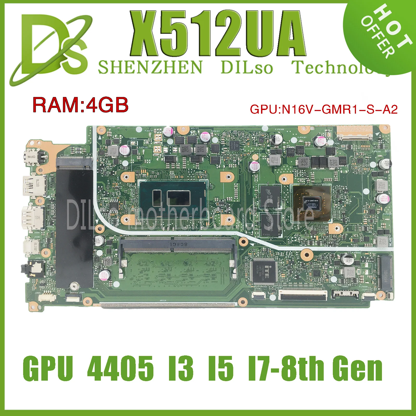 KEFU X512UA Mainboard For ASUS VivoBook 15 X512UF X512UB F512UA Laptop Motherboard With 4417U I3 I5 I7 8th Gen 4G-RAM PM UMA