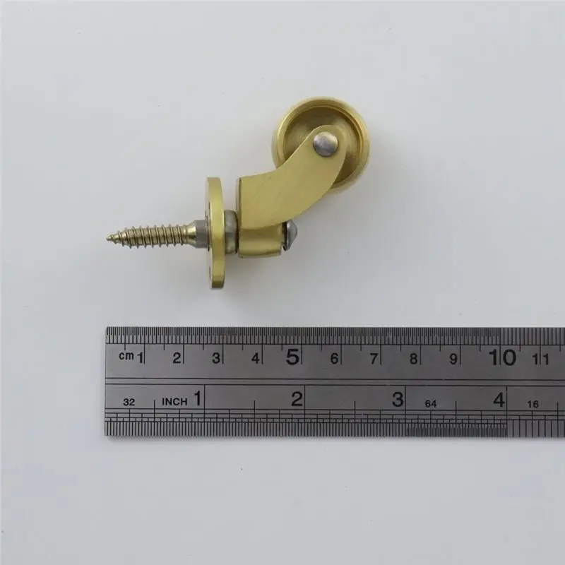 ABZV-Brass Threaded Stem Casters 4-Pack 360° Rotation Wheels For Furniture, Chairs, Cabinets, Sofas Trolleys, Trunks Boxes