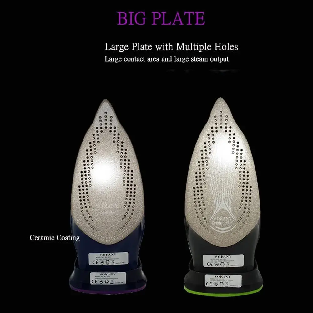 European Standard Household Handheld Cordless Steam Iron Ceramic Soleplate 2400W 360ml Water Tank Continuous Steam Output