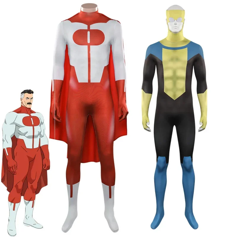 Invincible Omni Man Mark Nolan Cosplay Costume Jumpsuit Cloak Outfits Halloween Carnival Party Suit For Adult Men Male Disguises